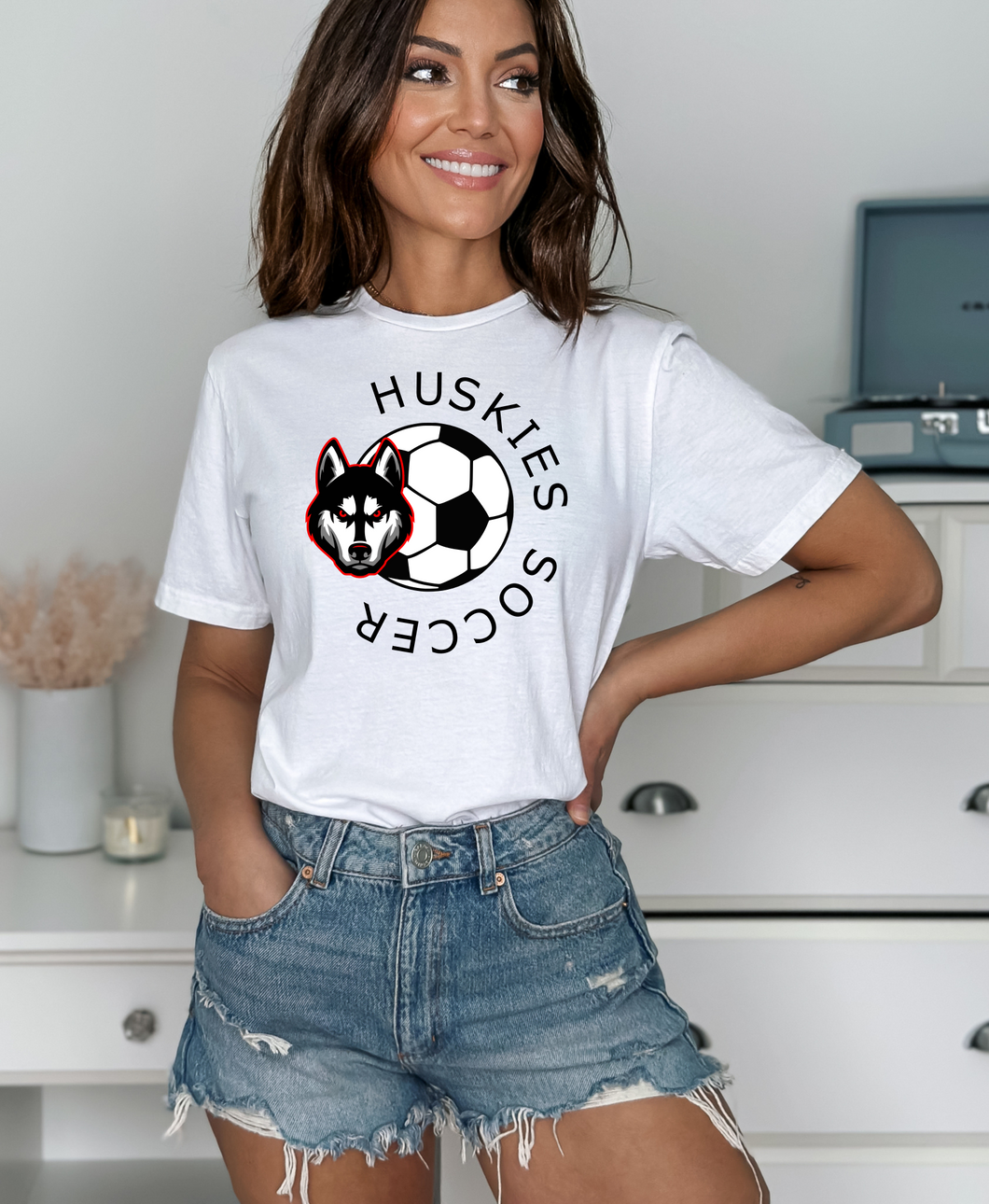 Huskies Head Soccer Tee  (Adult and Youth)