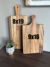 Load image into Gallery viewer, Personalized Corner Design Wood Cutting Board - 3 size options (Copy)
