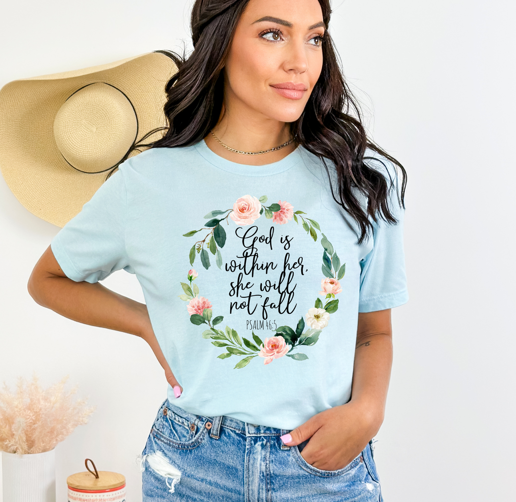 God Is With Her She Will Not Fail Tee