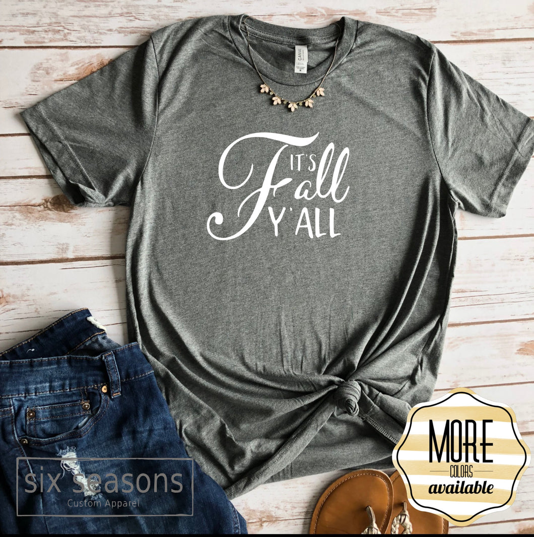 Its Fall Y'all with Berry Wreath | Cute Fall Shirts | Fall List | pumpkin shirt | Bella Tee | Soft TShirt | Women's Graphic Tee Southern