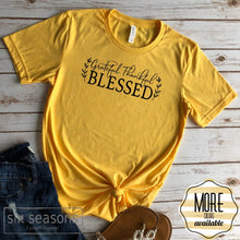 Load image into Gallery viewer, Grateful Thankful Blessed Fall Thanksgiving Shirt for Women
