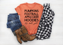 Load image into Gallery viewer, Pumpkins Football Apple Cider Hoodies Its Fall Yall Womens Subway Text Shirt
