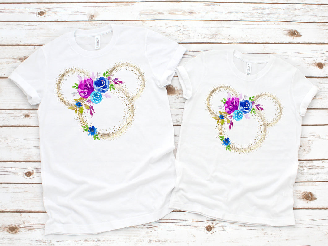 Mickey Flower Shirt - Mommy and Me - Disney Shirt - Flower and Garden Festival - Matching Disney Shirt - Women's Disney Shirt - Mickey Shirt