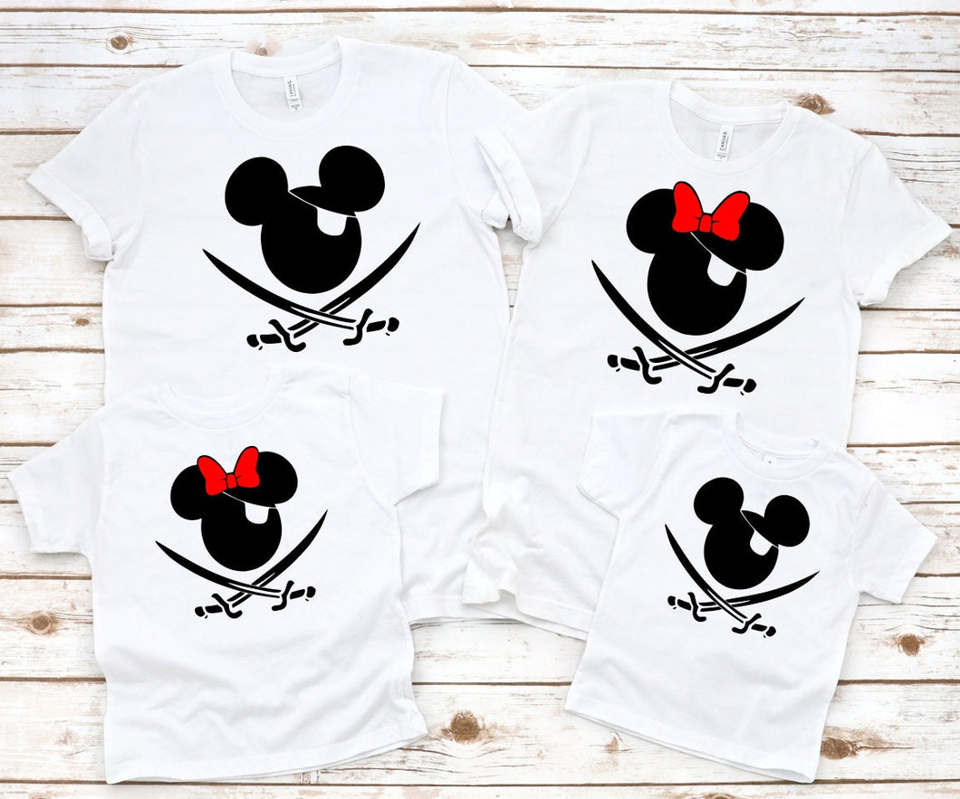 Family Pirate Disney Shirts, Pirate Mickey, Pirate Minnie, Disney World, Disney Land