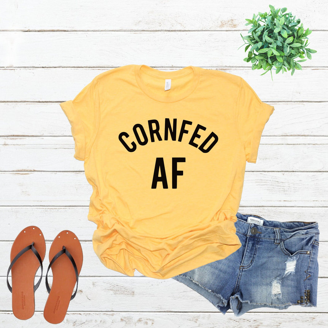 Cornfed AF, Womens Graphic Tee, Midwest is best, Funny Women's Shirt, Funny Mom Shirt, Graphic Tee, Gift for Her,