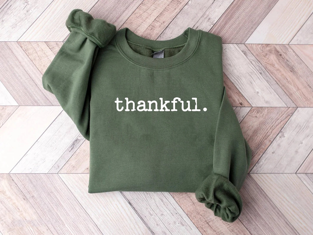 Thankful Fleece Lined Bella Canvas crew neck